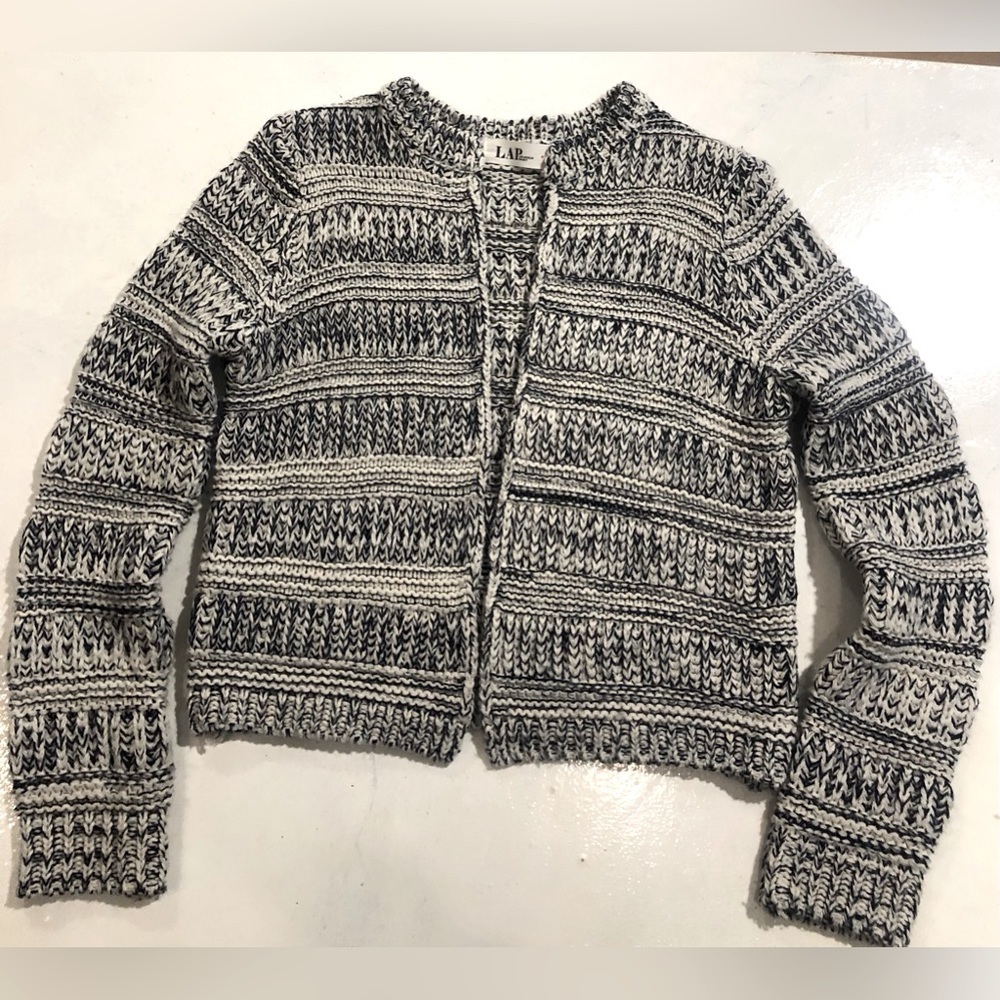 LAP Los Angeles Project cardigan sweater - blue and cream, women’s small - Picture 2 of 8